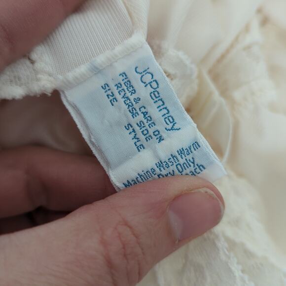 Vintage‎ Slip Dress White Lingerie JCPenny Nylon Lace Made USA 34 Small Medium - Picture 9 of 11